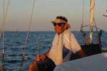 John enjoys the last Tecate while rounding the cape